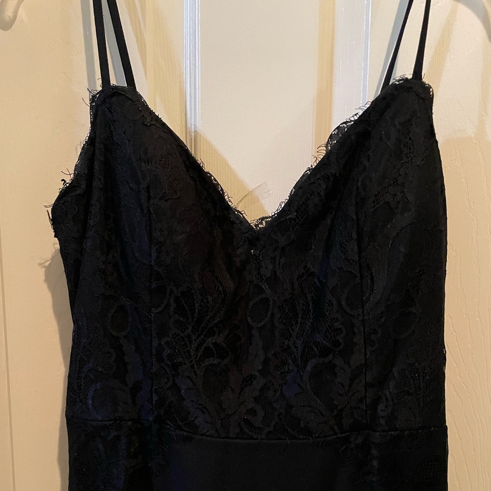 Long, black, formal dress